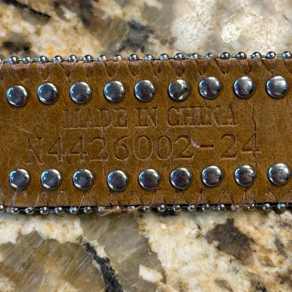 Bejeweled Western Belt with Silver Buckle and Trim Childs Size 24”